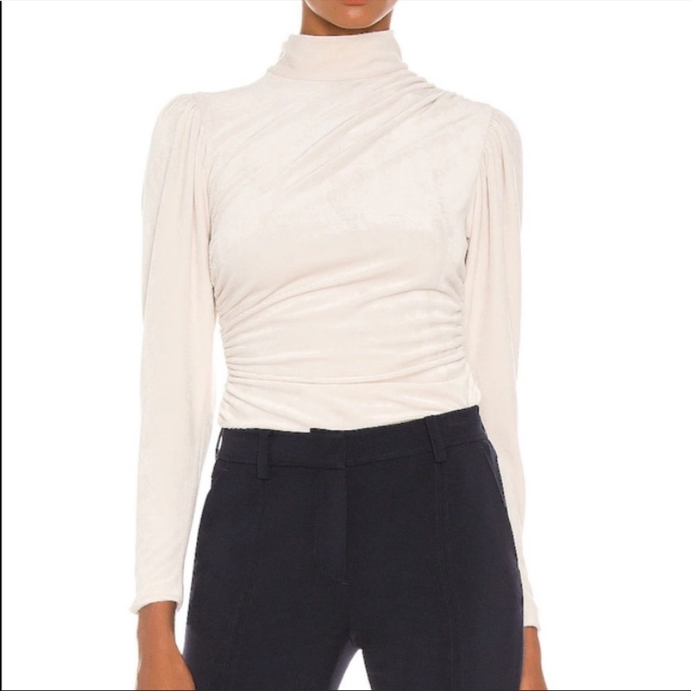 A.L.C. Joss Corduroy ruched detail top 4 Cream